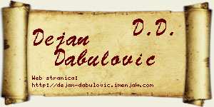 Dejan Dabulović vizit kartica